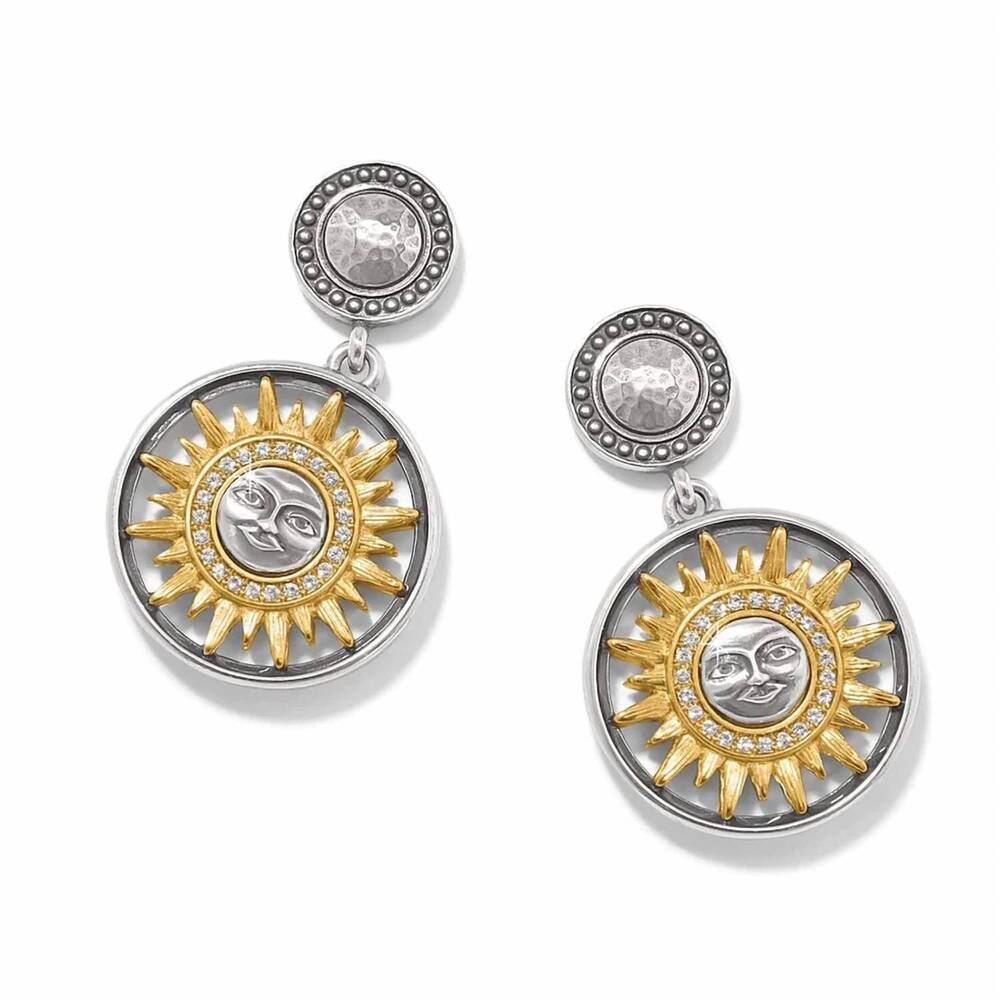 NEW BRIGHTON women's helios post drop earrings in gold / silver